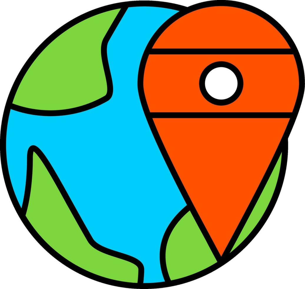 Location Line Filled Icon vector