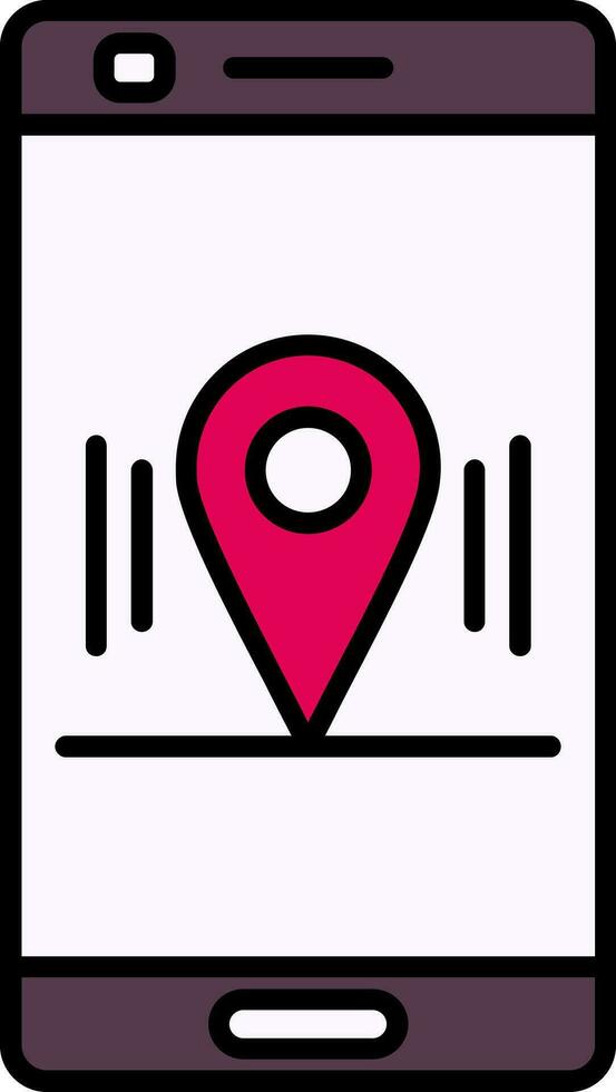 Location Line Filled Icon vector