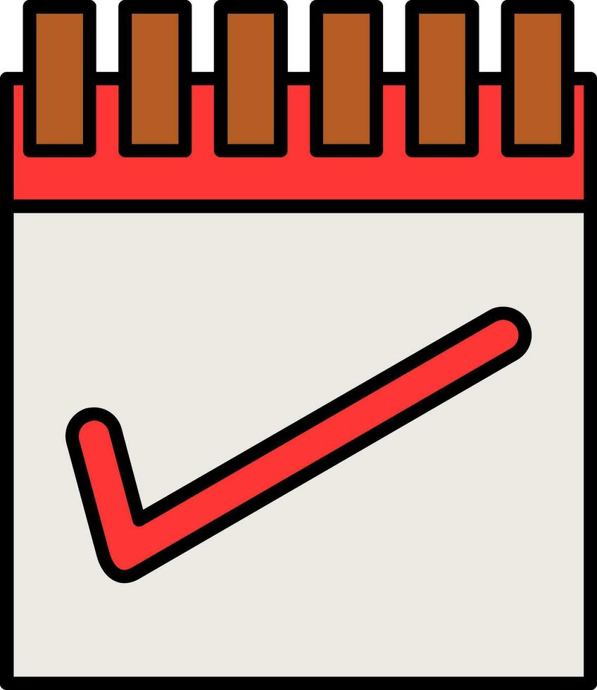 Tick Line Filled Icon vector