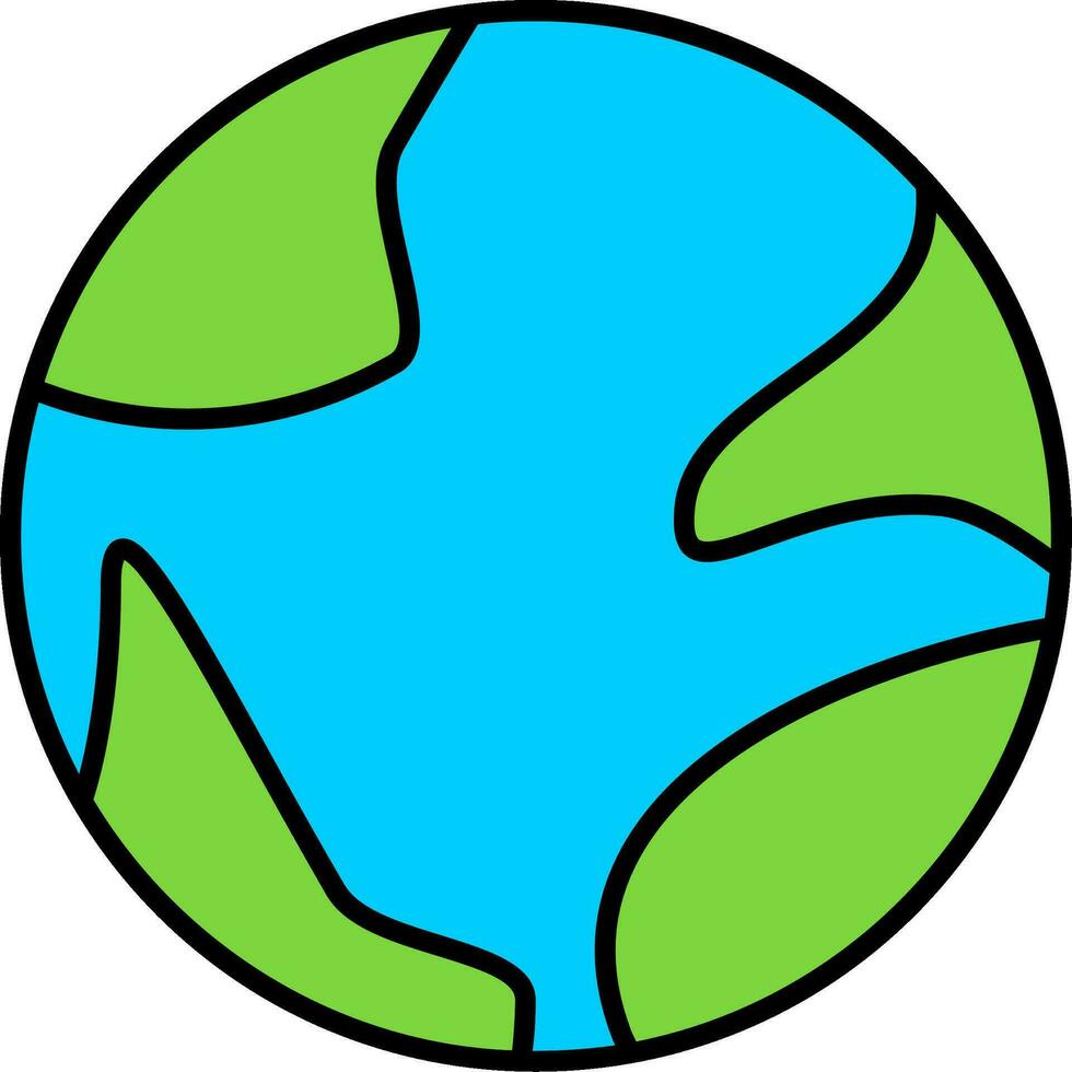 Earth Globe Line Filled Icon vector