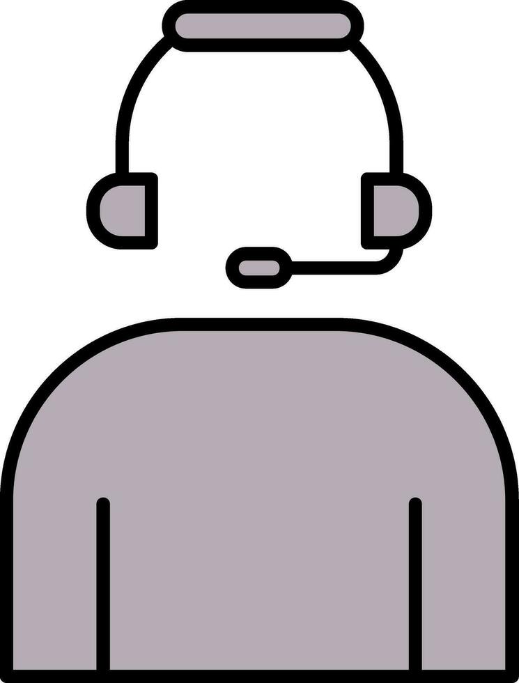Headset Line Filled Icon vector