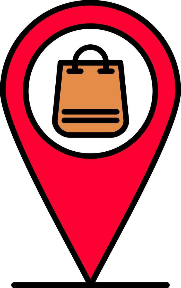 Pin Line Filled Icon vector