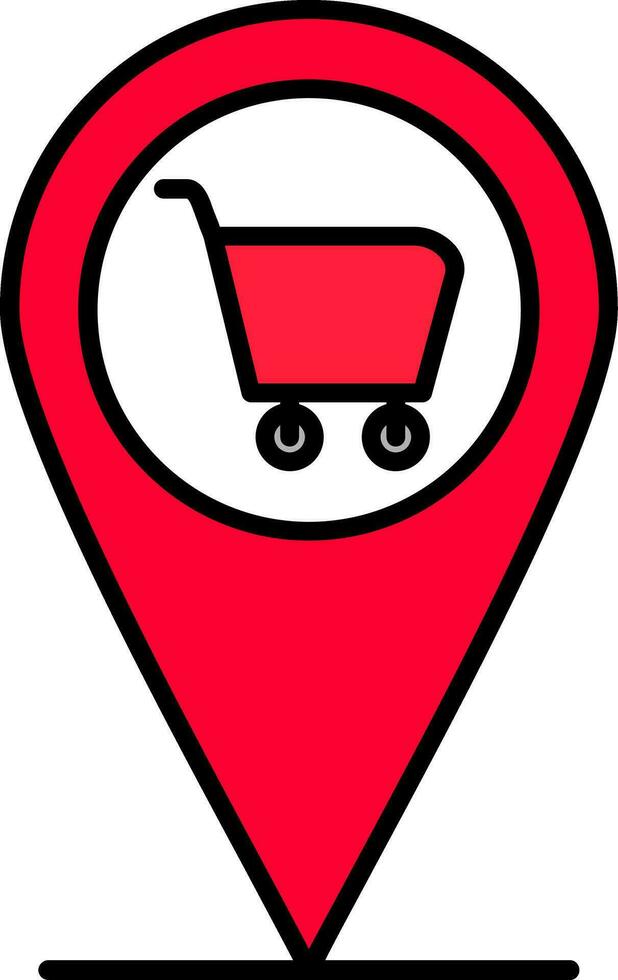 Pin Line Filled Icon vector