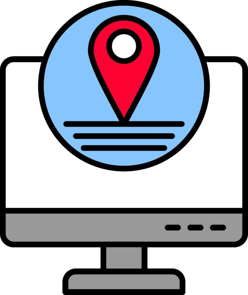 Location Line Filled Icon vector