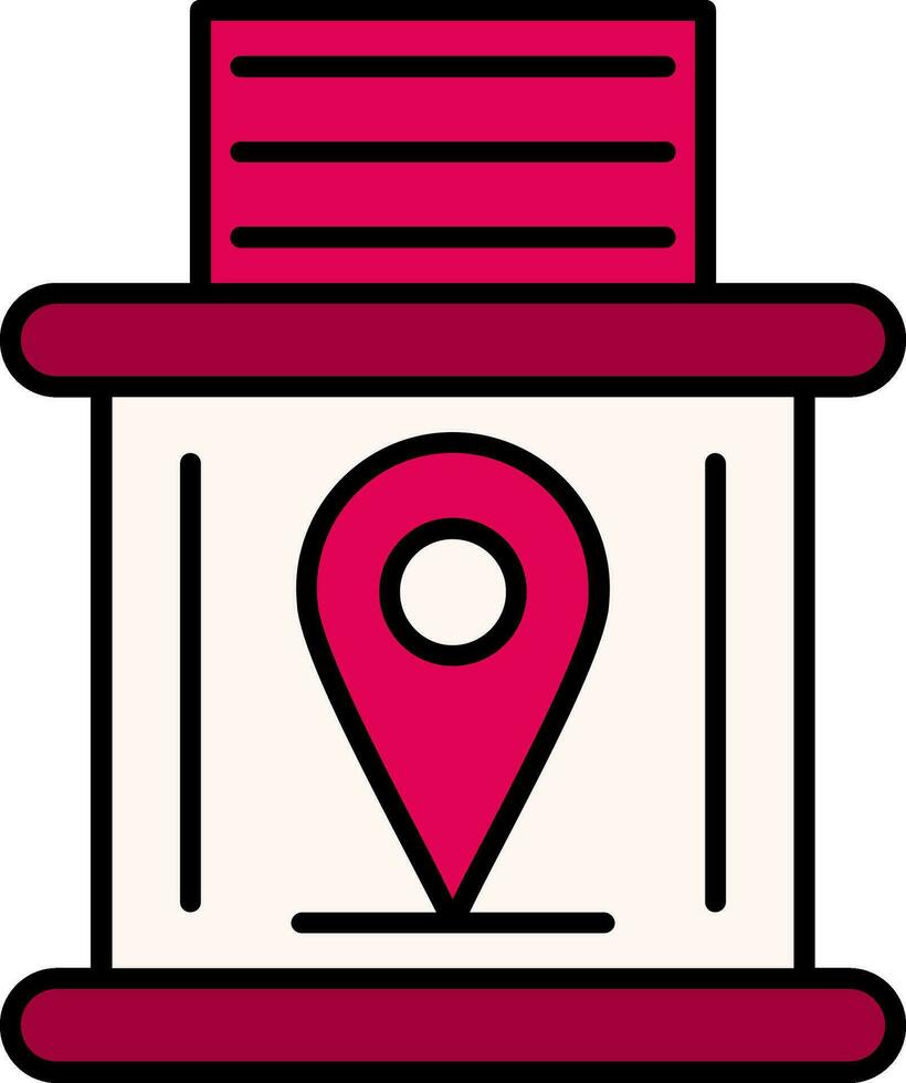 Telephone Booth Line Filled Icon vector