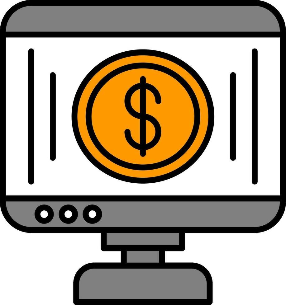 Budget Line Filled Icon vector