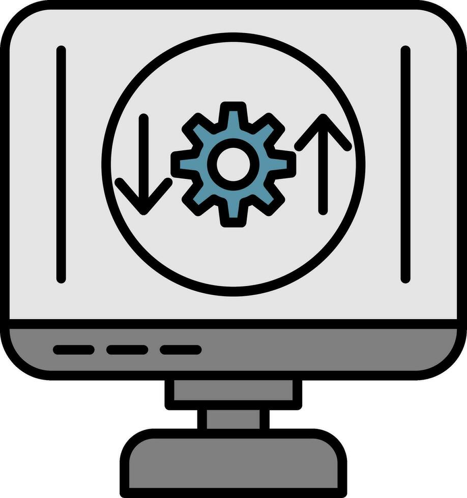 Process Line Filled Icon vector