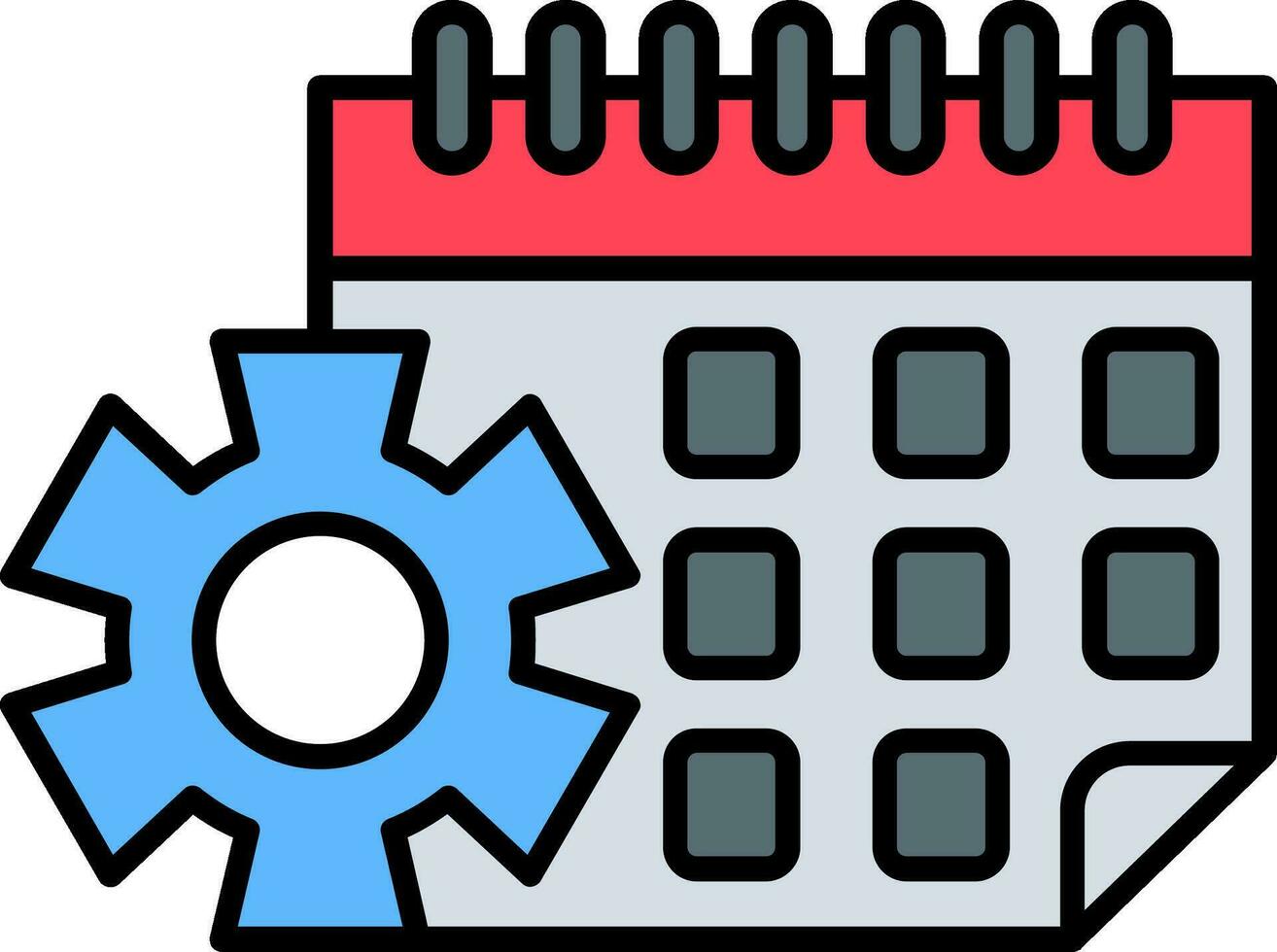 Calendar Line Filled Icon vector