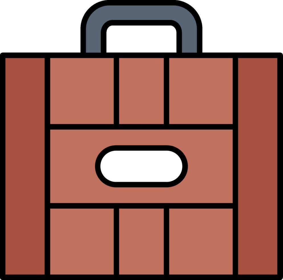 Suitcase Line Filled Icon vector