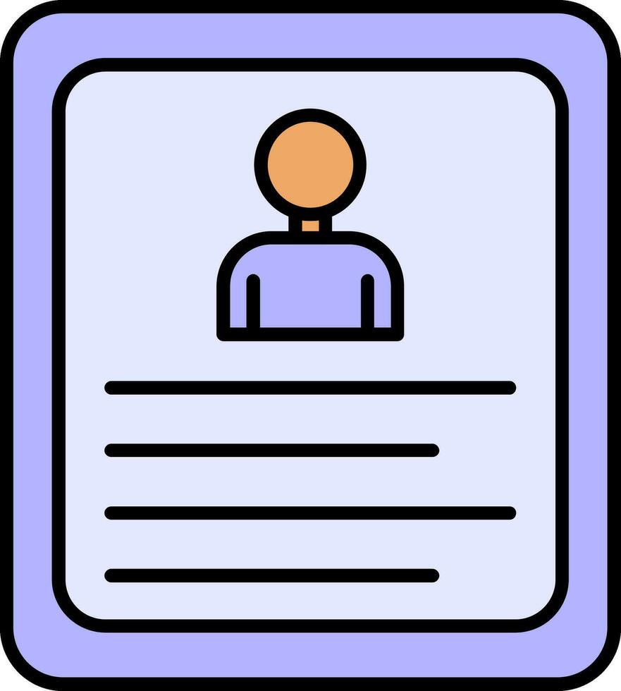 Curriculum Vitae Line Filled Icon vector