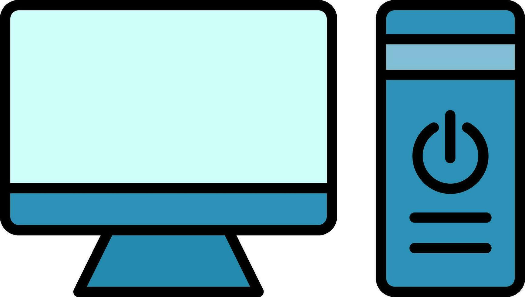 Computer Line Filled Icon vector