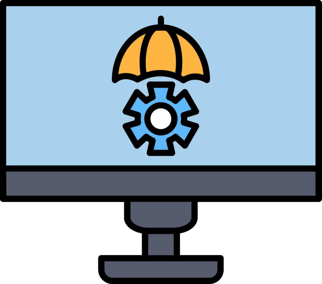 Risk Management Line Filled Icon vector