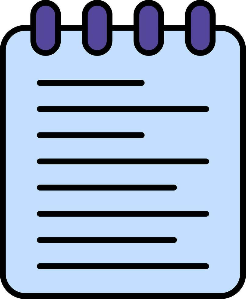 Note Pad Line Filled Icon vector