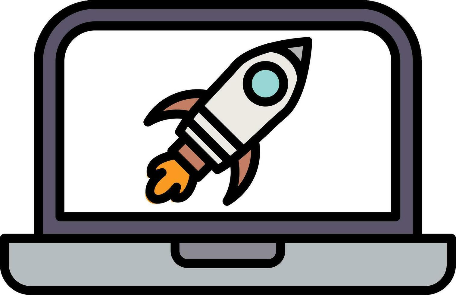 Rocket Line Filled Icon vector