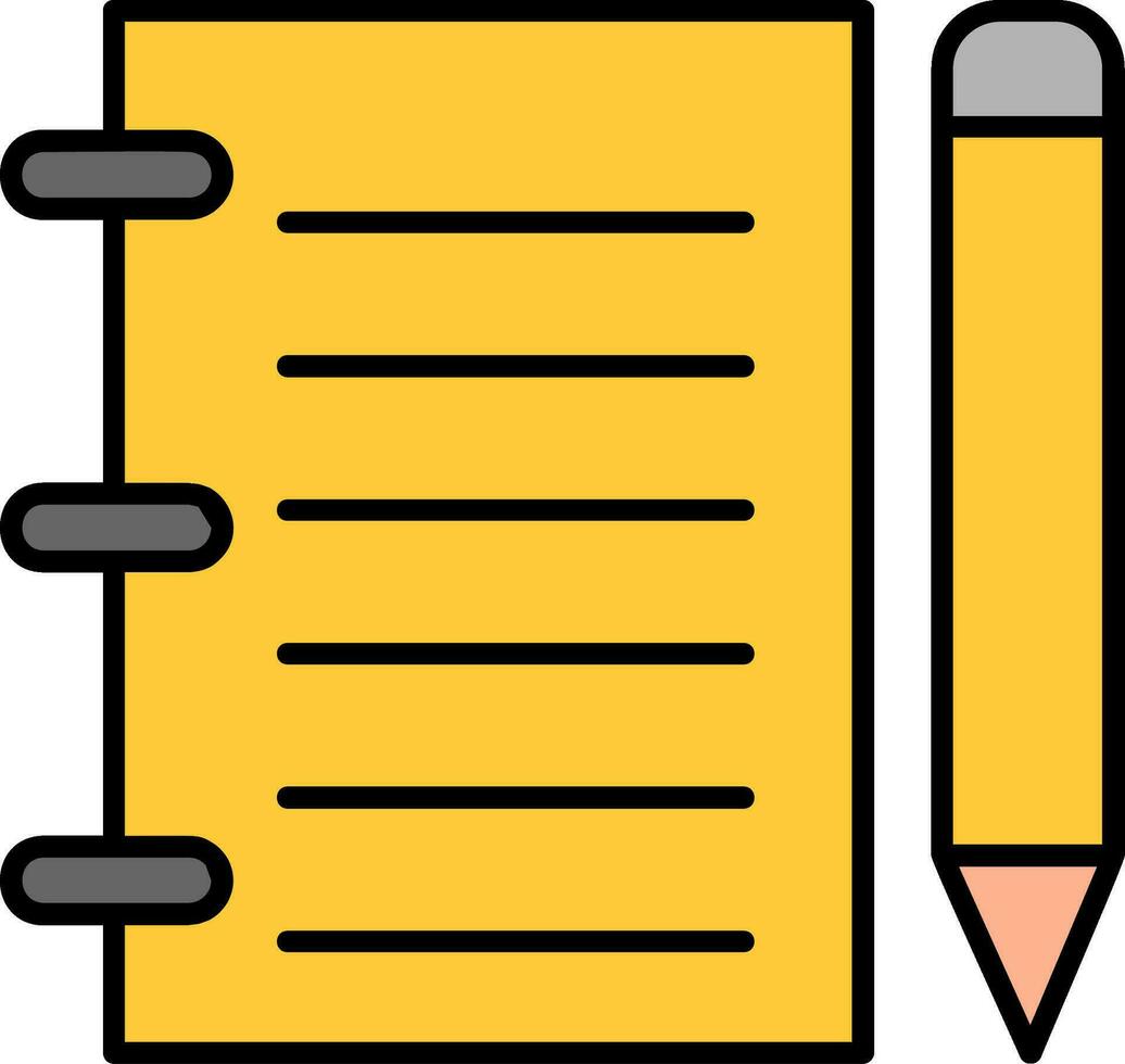 Notebook Line Filled Icon vector