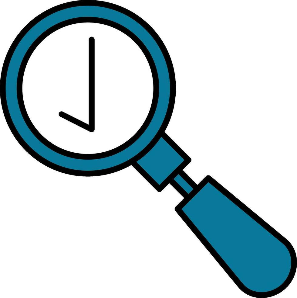Magnifying Glass Line Filled Icon vector