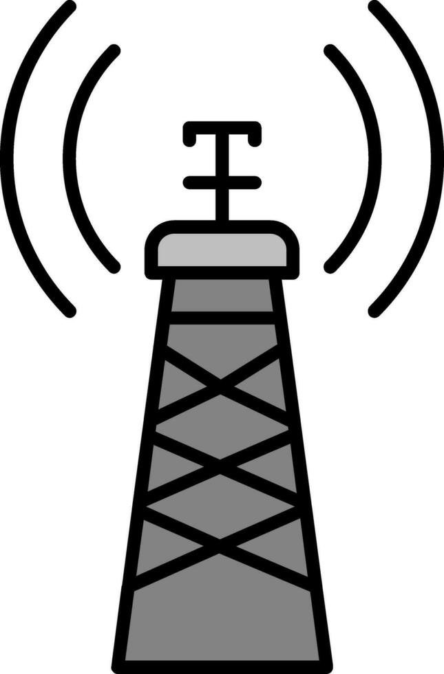 señal torre línea lleno icono vector