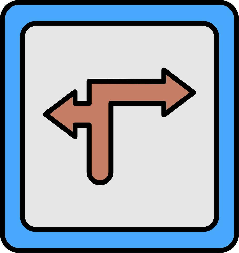 Turn Direction Line Filled Icon vector