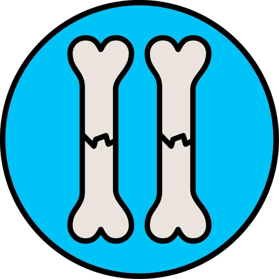 Bone Line Filled Icon vector