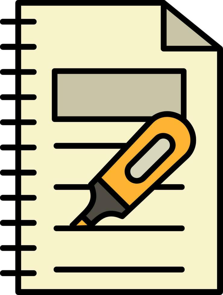 Highlighter Line Filled Icon vector
