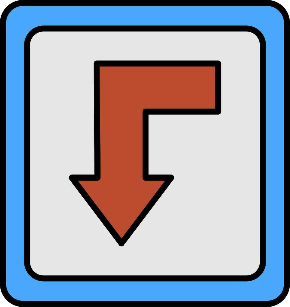 Back Line Filled Icon vector