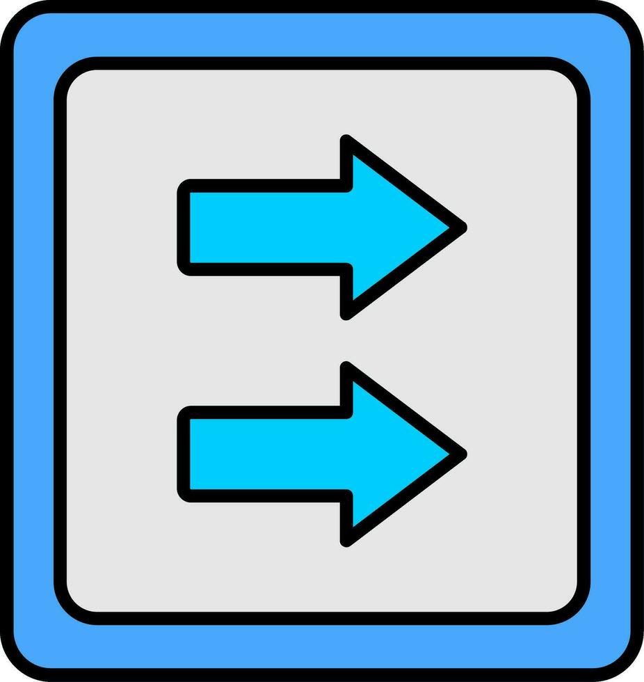 Fast Forward Line Filled Icon vector