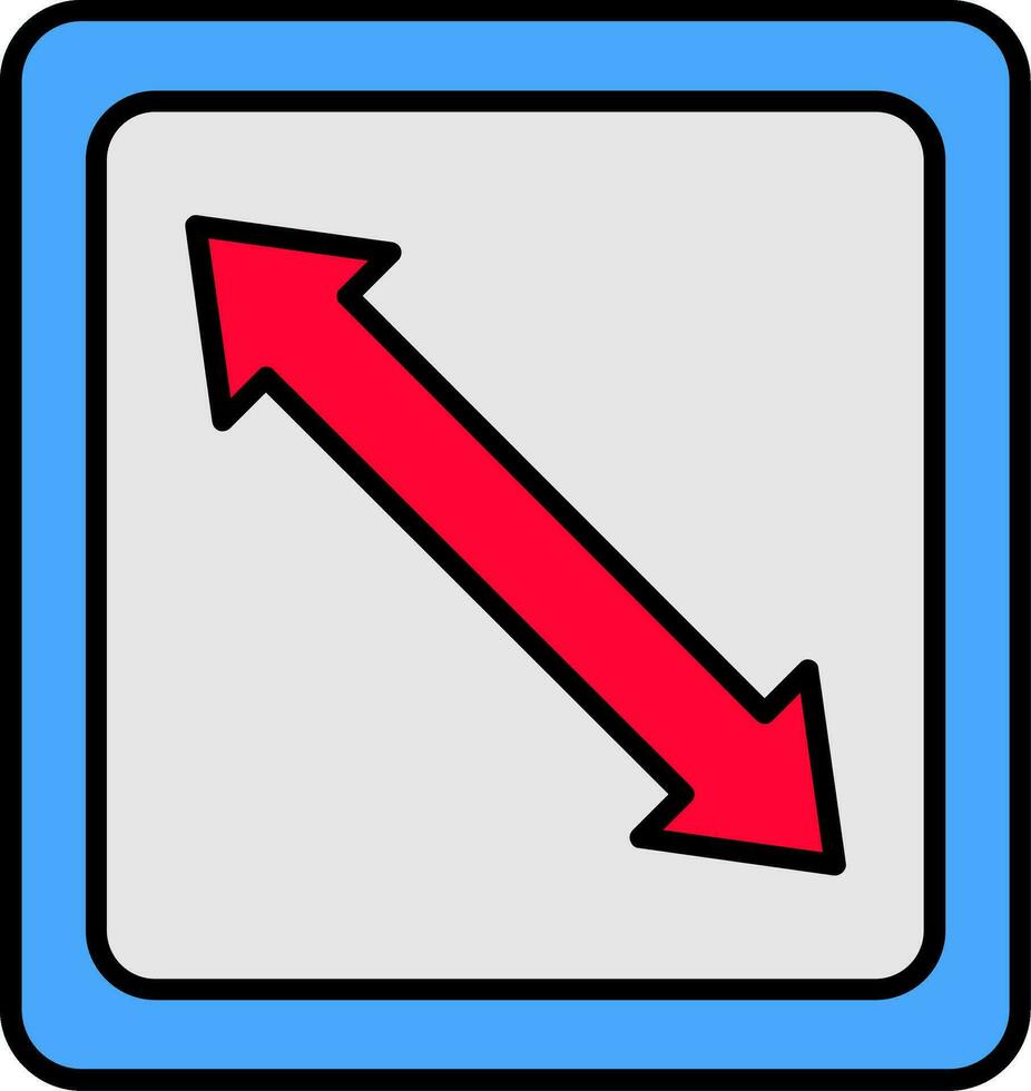 Right Down Line Filled Icon vector