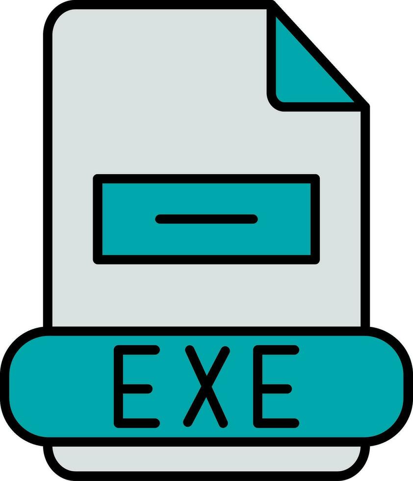 exe línea lleno icono vector