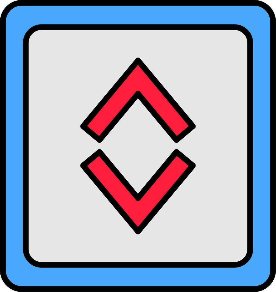 Up Down Line Filled Icon vector