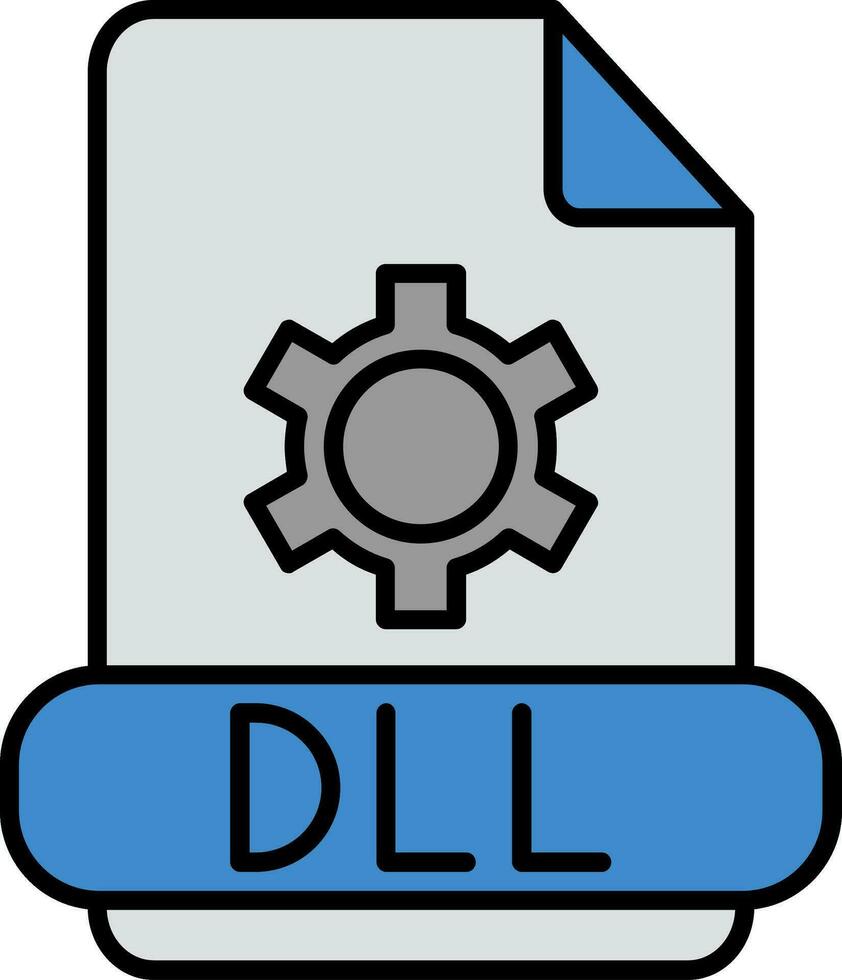 Dll Line Filled Icon vector