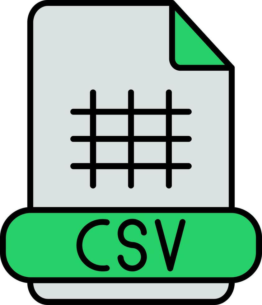 csv línea lleno icono vector