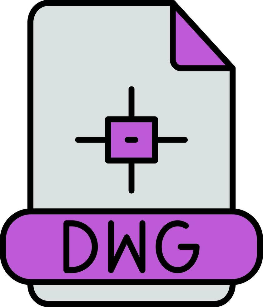 Dwg Line Filled Icon vector
