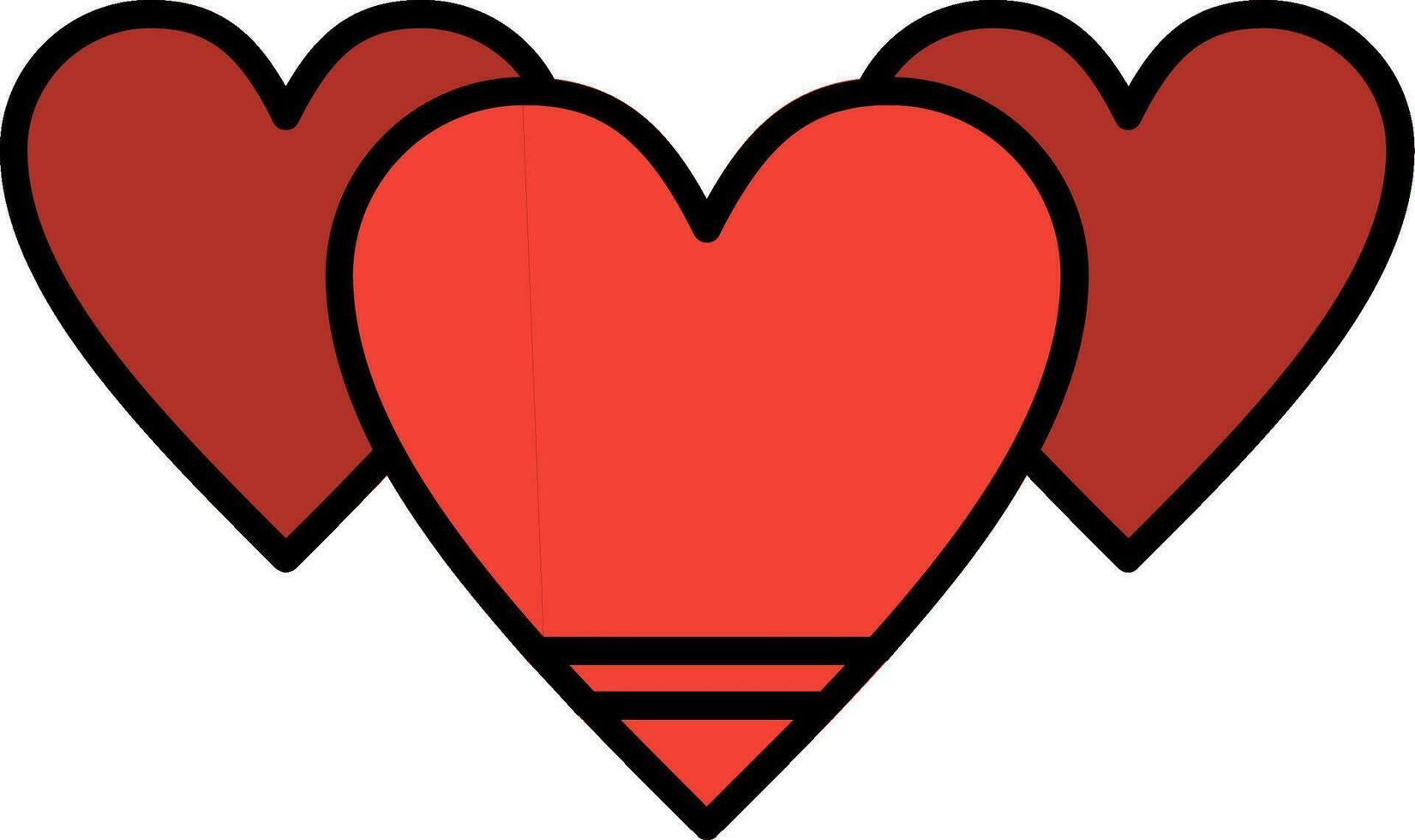 Heart Line Filled Icon vector