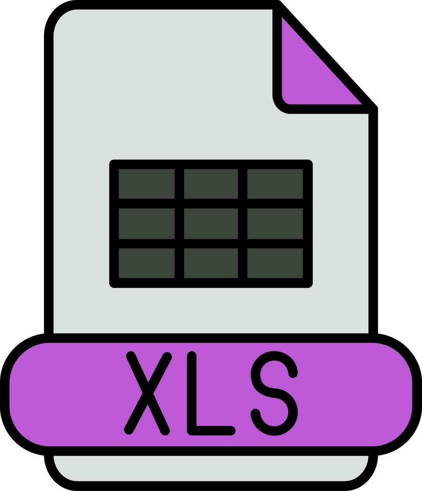 Xls Line Filled Icon vector