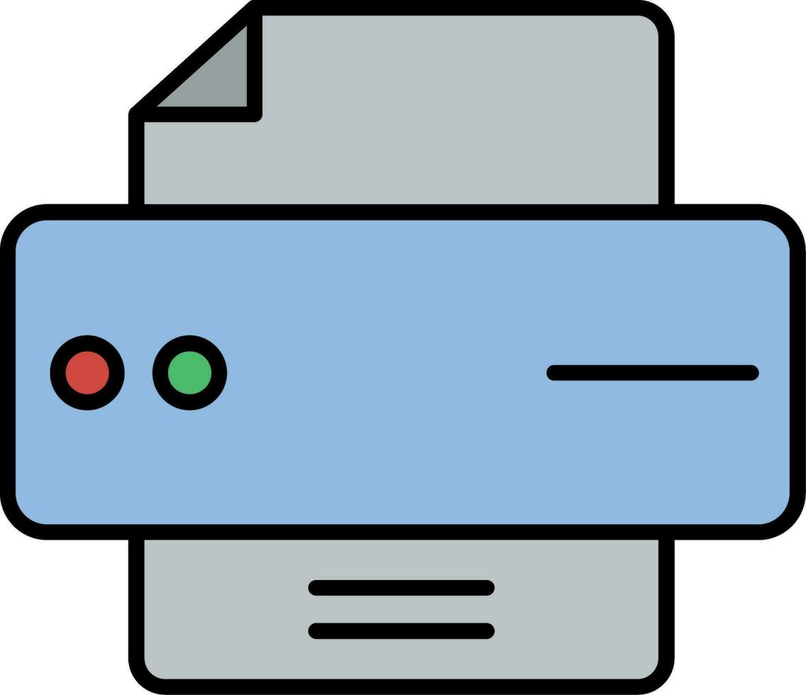 Printer Line Filled Icon vector