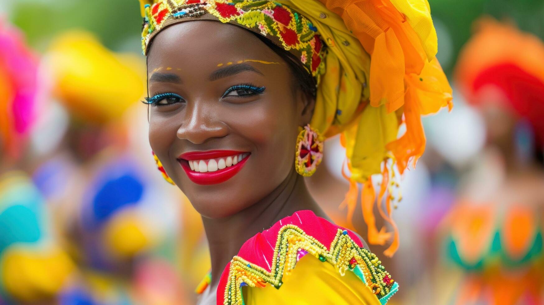 AI generated Traditional music, colorful attire, and spirited dance embody the cultural celebration photo