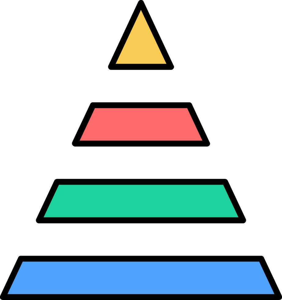 Pyramid Line Filled Icon vector