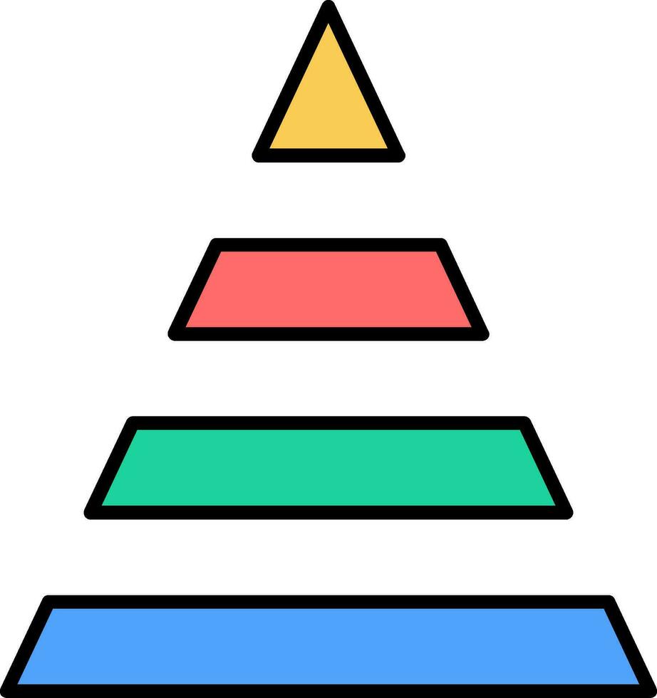 Pyramid Line Filled Icon vector