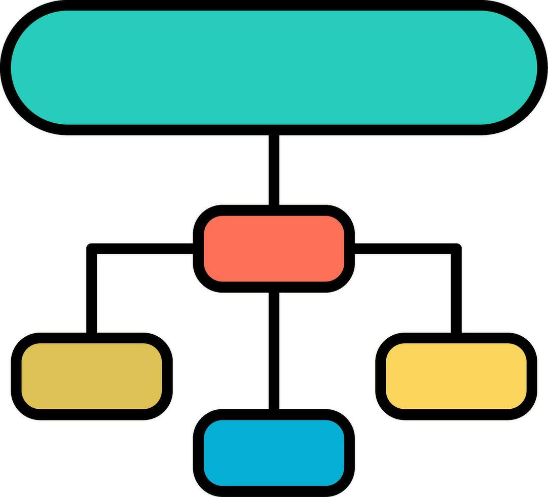 Hierarchical Structure Line Filled Icon vector