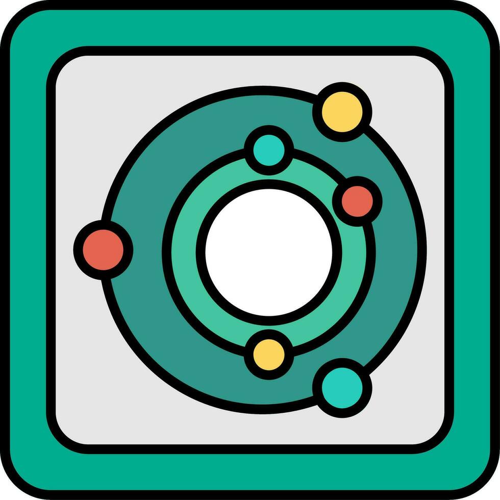 Radar Line Filled Icon vector