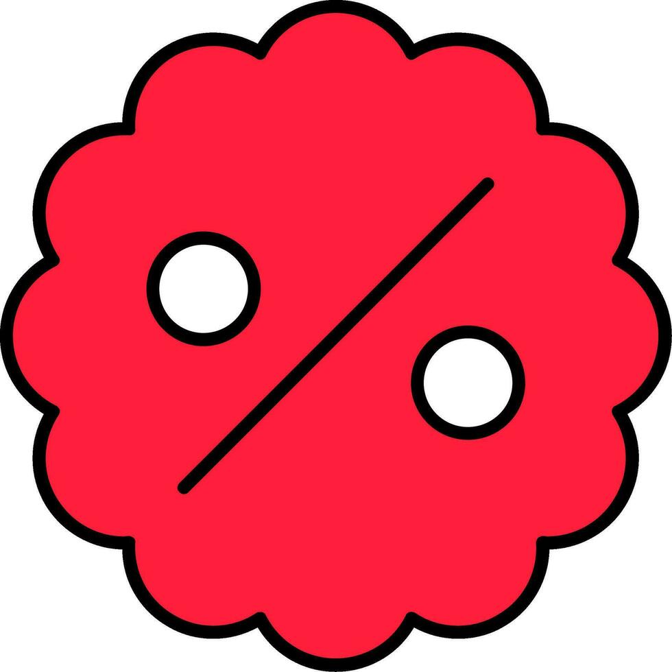 Discount Line Filled Icon vector