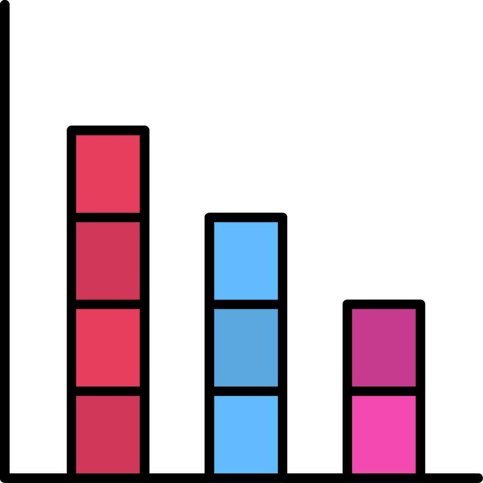 Bar Graph Line Filled Icon vector