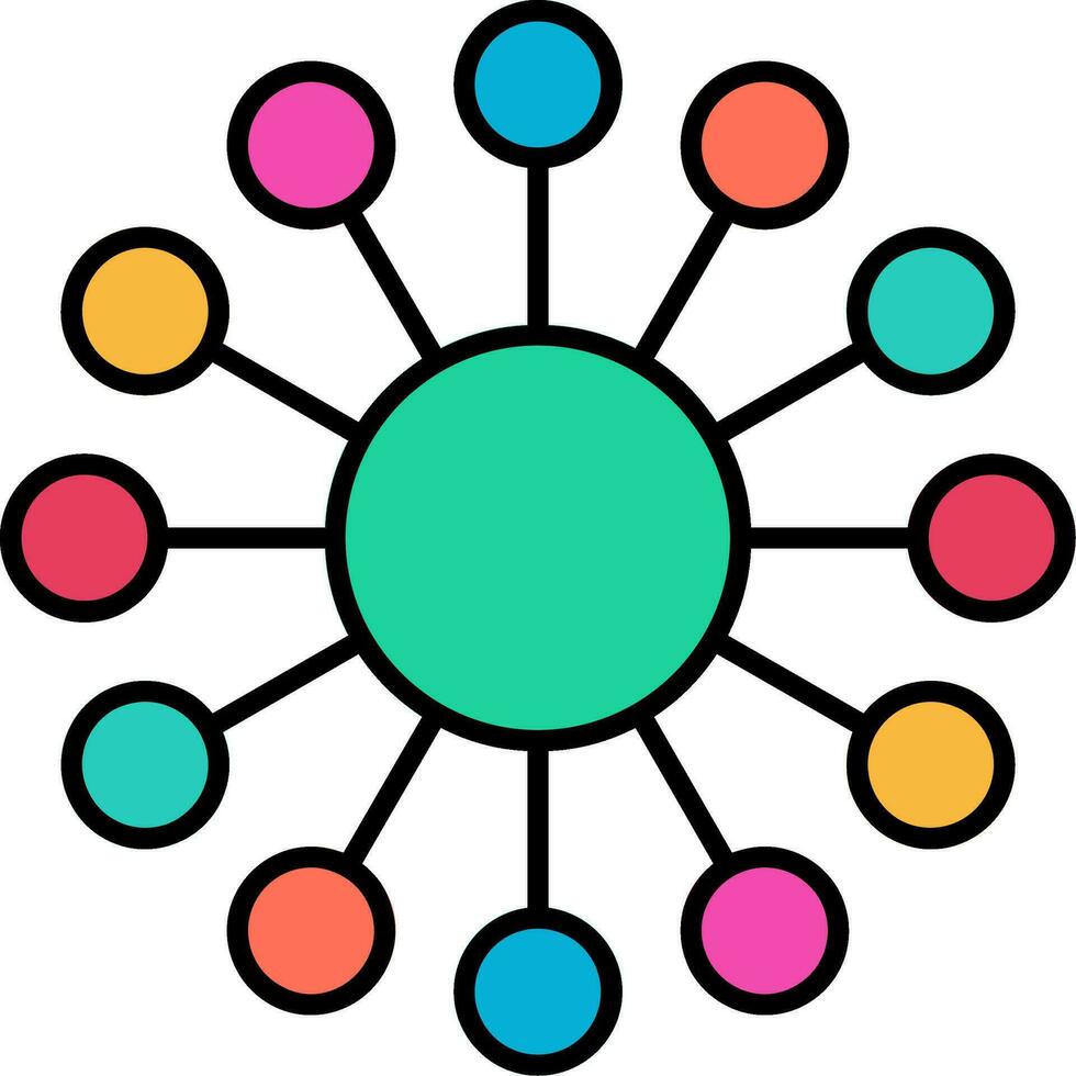 Diagram Line Filled Icon vector