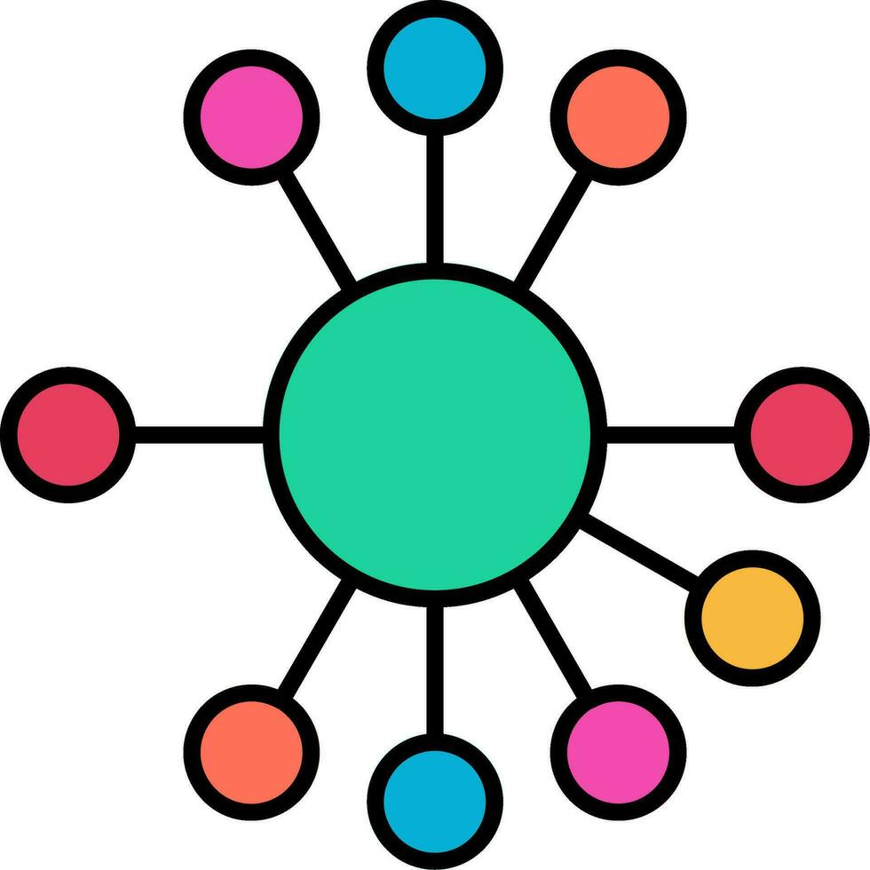 Diagram Line Filled Icon vector