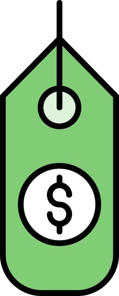 Dollar Sign Line Filled Icon vector