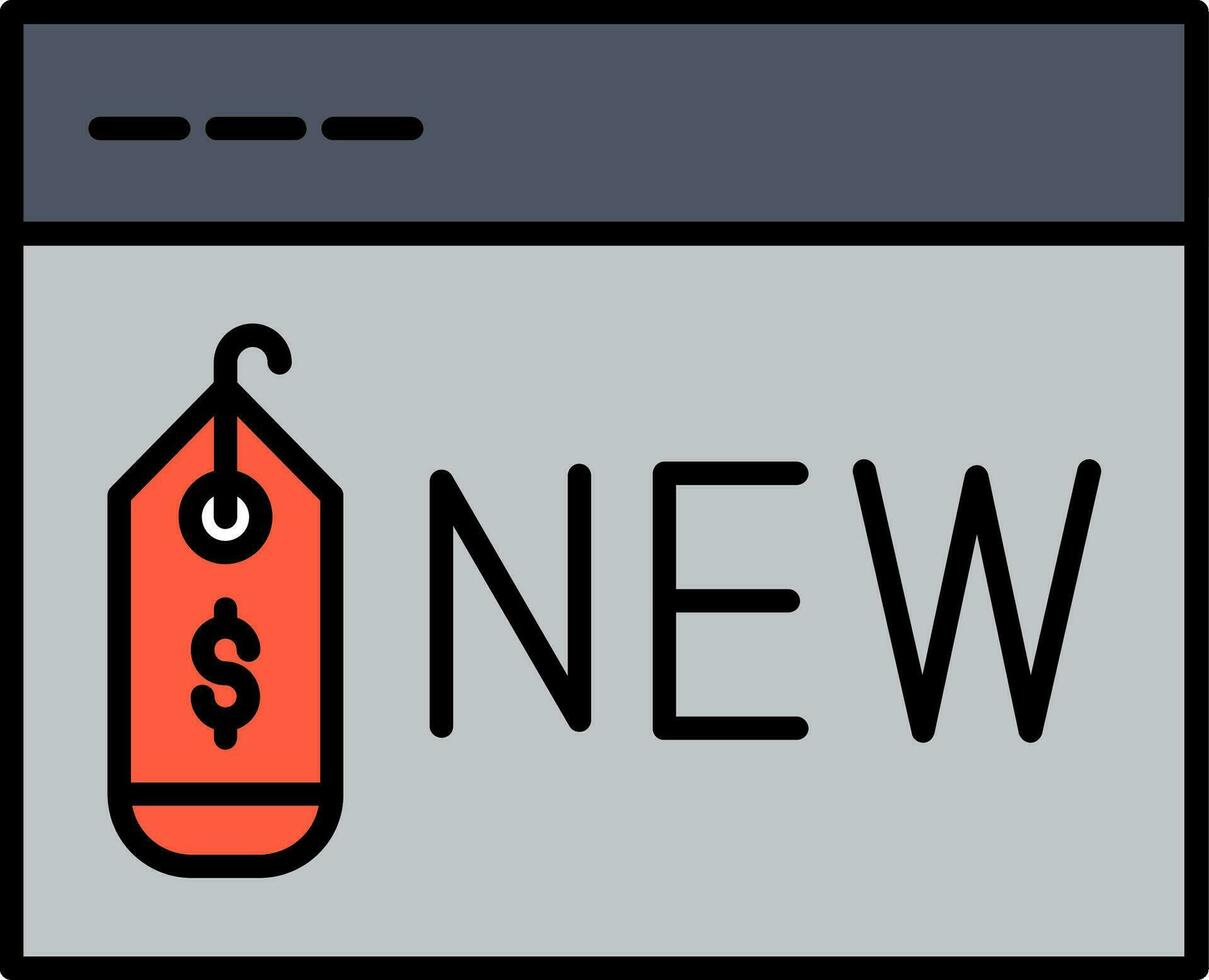 New Item Line Filled Icon vector
