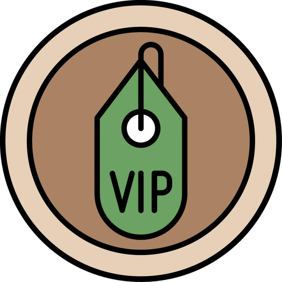 Vip Line Filled Icon vector