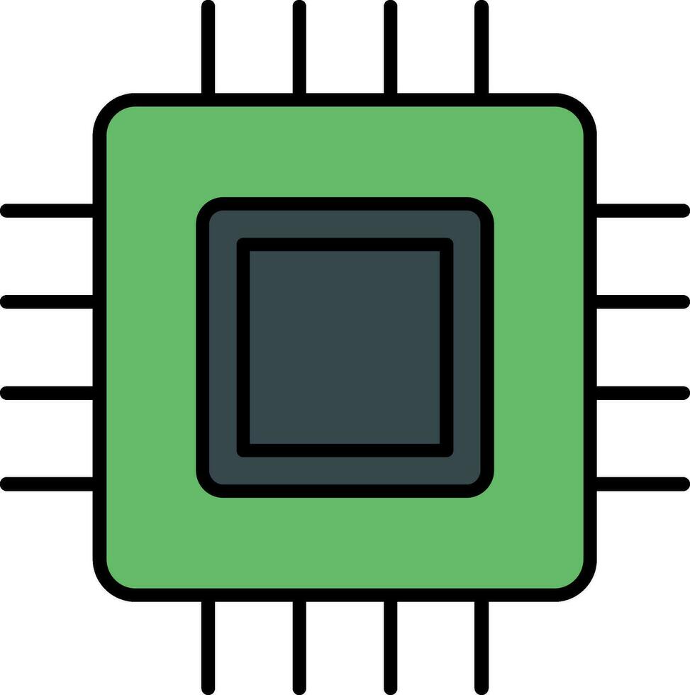 Circuit Board Line Filled Icon vector
