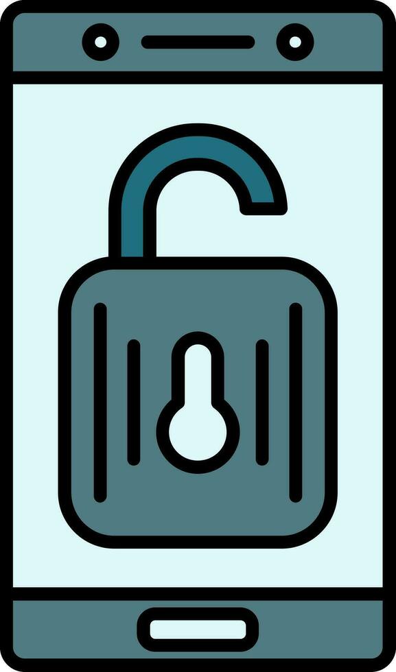 Unlock Line Filled Icon vector