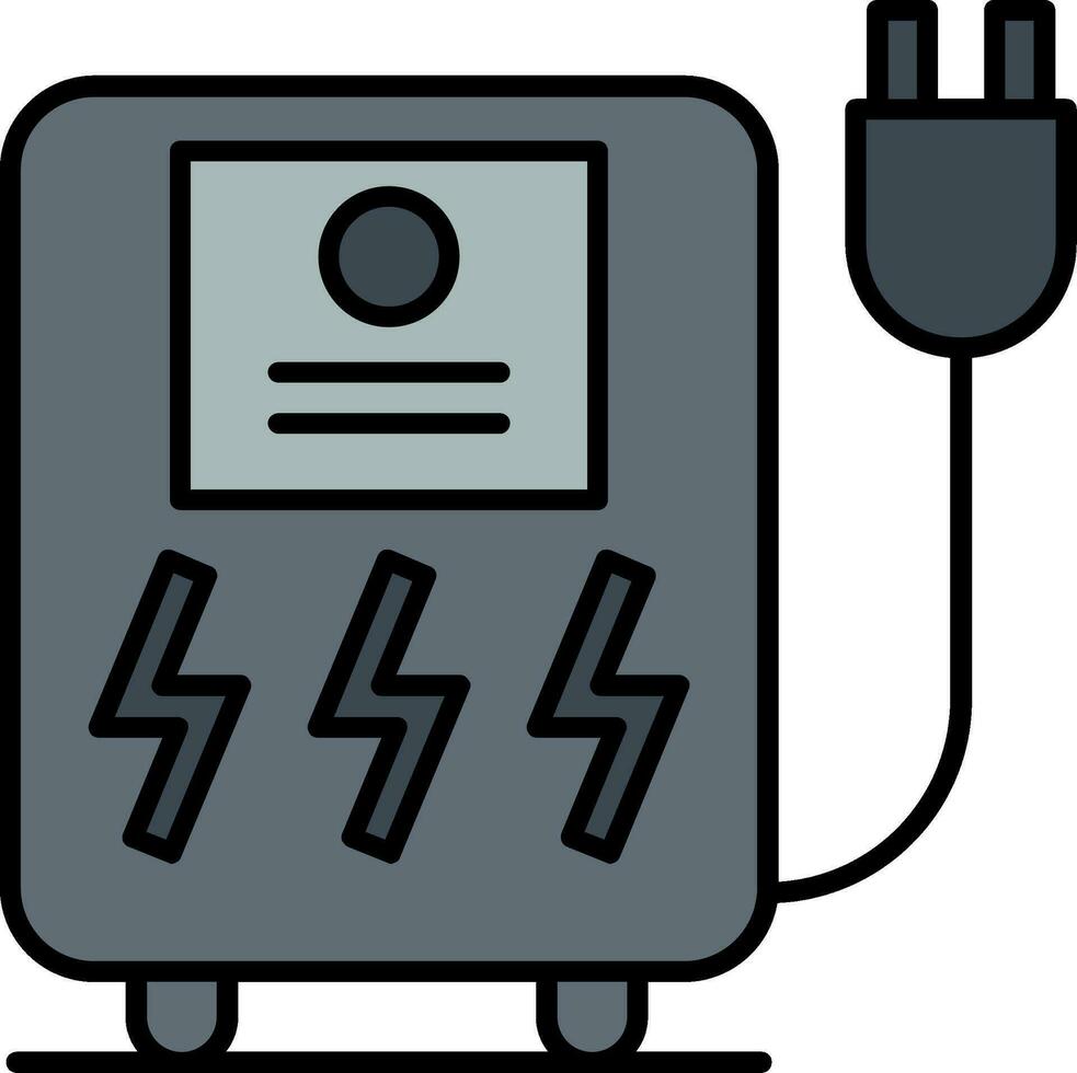 Uninterrupted Power Supply Line Filled Icon vector